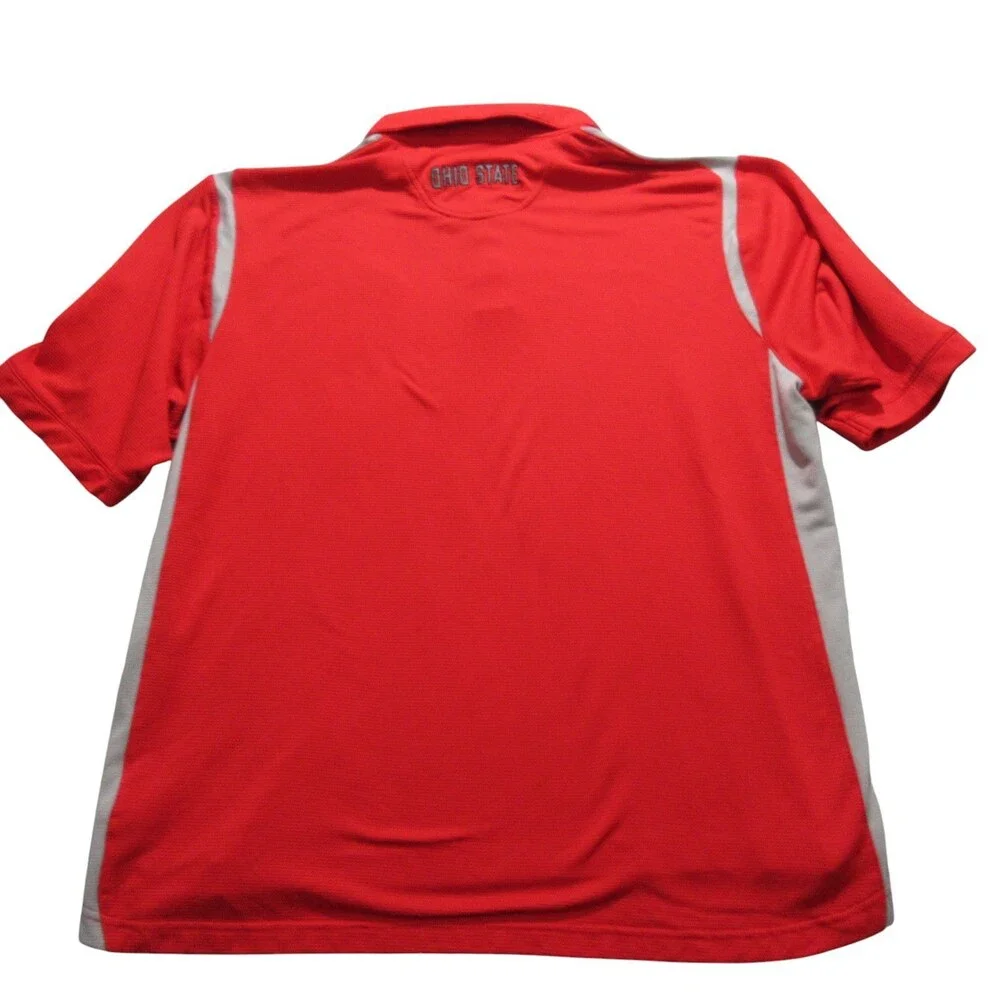 Nike Mens Polo‎ Shirt Oklahoma State XL Red Stretch 100% Polyester Logo